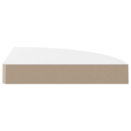 Hjørnehylder 2 stk. 25x25x3,8 cm MDF hvid højglans