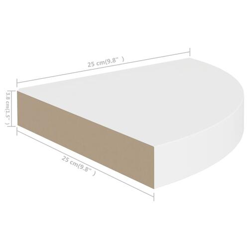 Hjørnehylder 4 stk. 25x25x3,8 cm MDF hvid