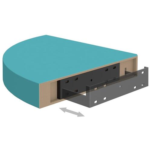 Væghængte hjørnehylder 2 stk. 25x25x3,8 cm MDF blå