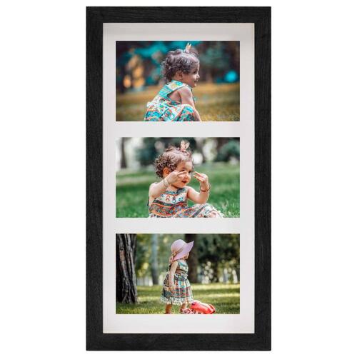 3D-billedrammer 3 stk. 18x35 cm til 3x(10x15 cm) billede sort