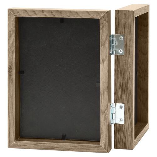 Folderamme til 2 billeder 2x(10x15 cm) lysebrun