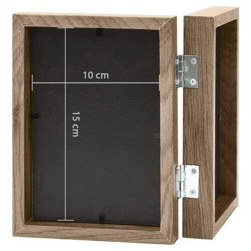 Folderamme til 2 billeder 2x(10x15 cm) lysebrun