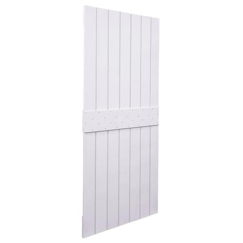 Skydedør med monteringssæt 90x210 cm massivt fyrretræ