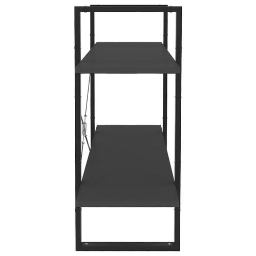 Bogreol med 2 hylder 100x30x70 cm konstrueret træ grå