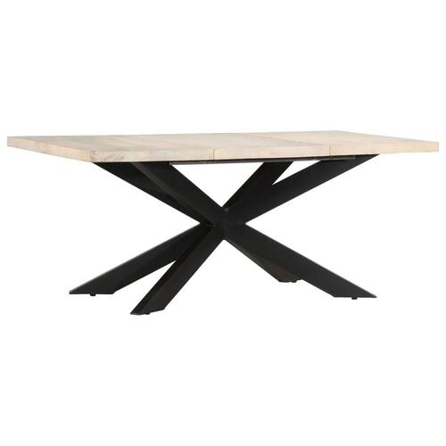 Spisebord 180 x 90 x 76 cm massivt afbleget mangotræ