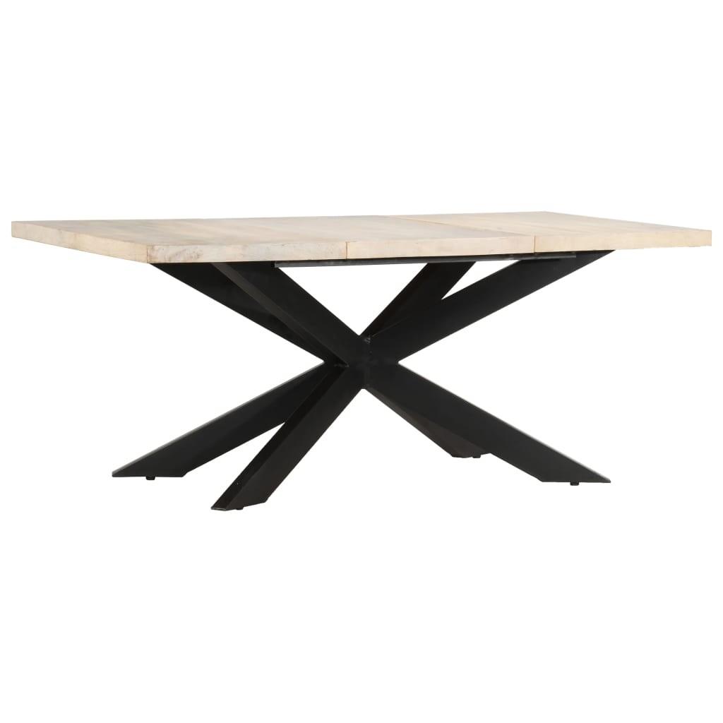 Spisebord 180 x 90 x 76 cm massivt afbleget mangotræ