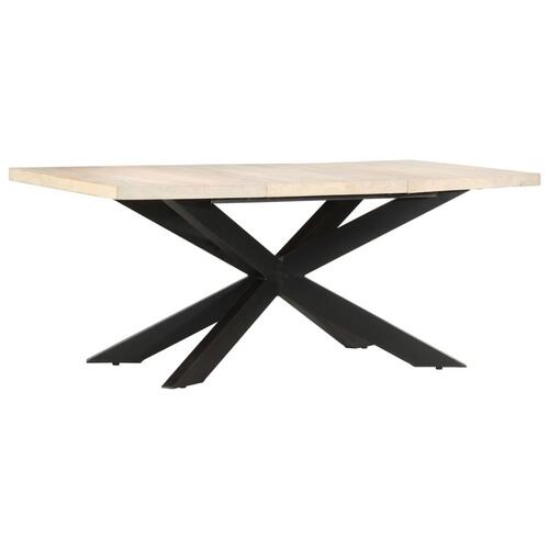 Spisebord 180 x 90 x 76 cm massivt afbleget mangotræ