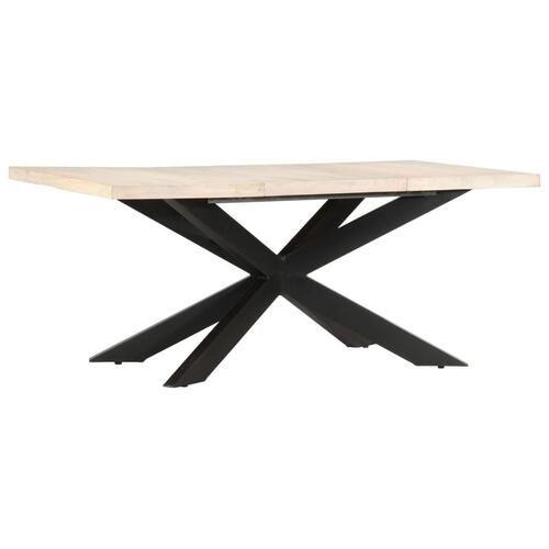 Spisebord 180 x 90 x 76 cm massivt afbleget mangotræ