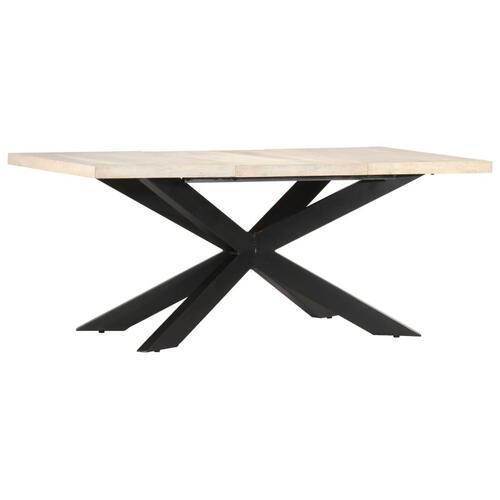 Spisebord 180 x 90 x 76 cm massivt afbleget mangotræ