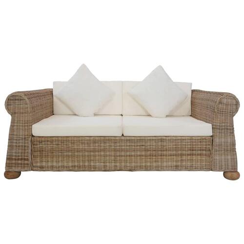 2-personers sofa med hynder naturlig rattan