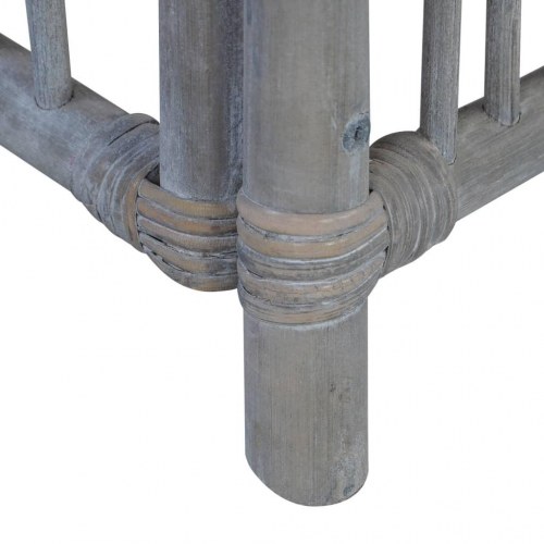 Spisebordsstole med hynder 2 stk. grå naturlig rattan