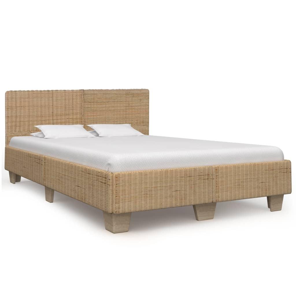 Håndvævet sengestel ægte rattan 160 x 200 cm
