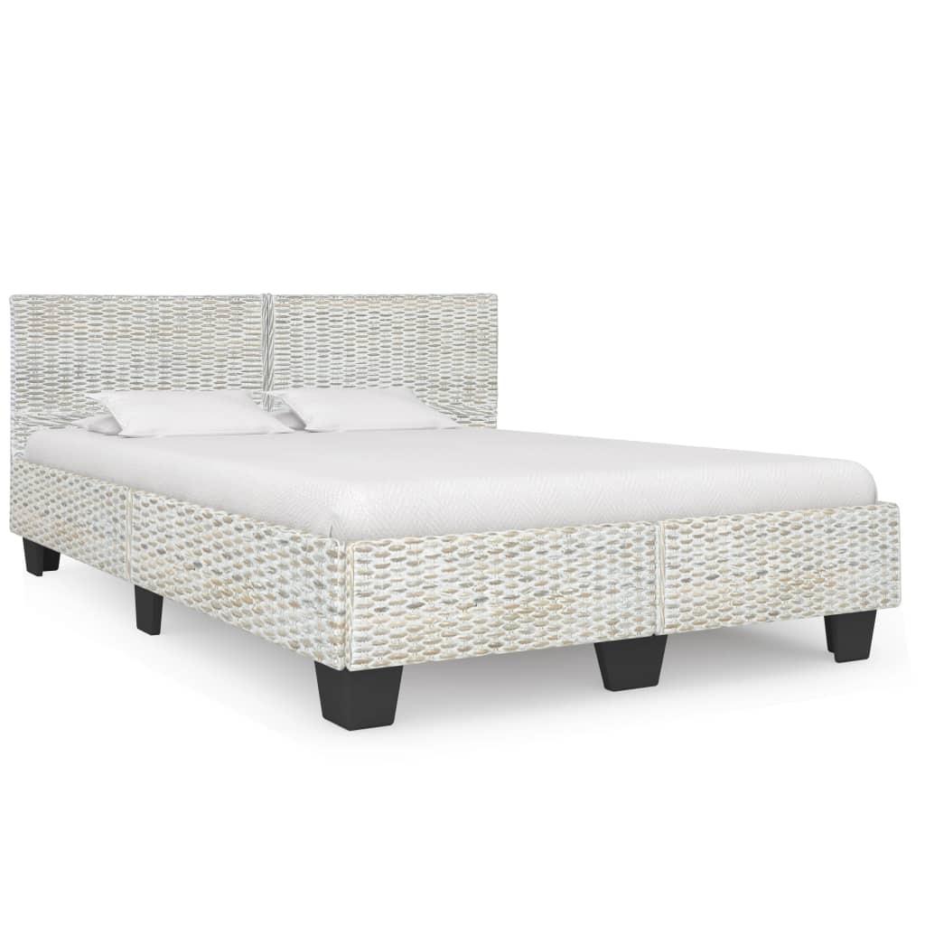 Sengestel 140 x 200 cm naturlig rattan grå