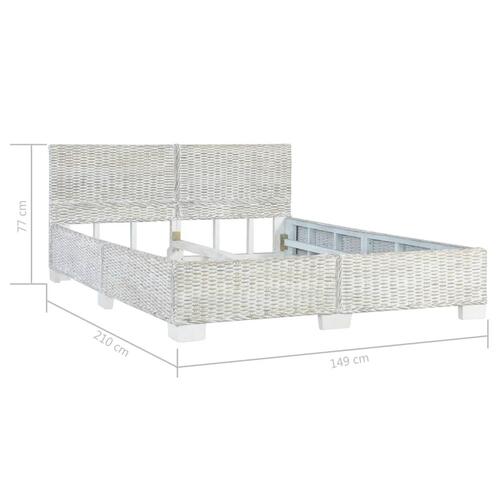 Sengestel 140 x 200 cm naturlig rattan grå