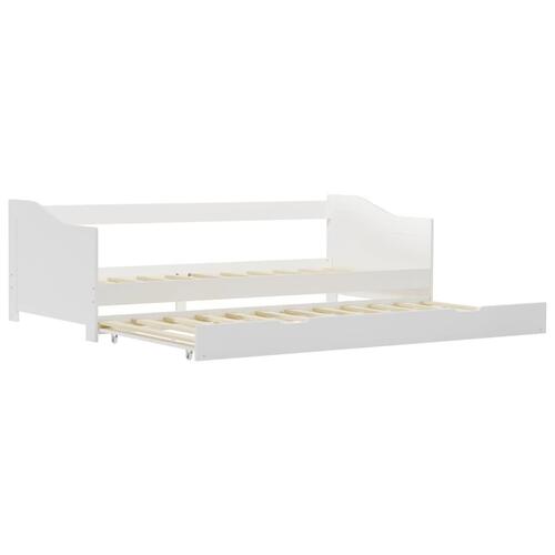 Sengestel udtræksseng 90 x 200 cm fyrretræ hvid