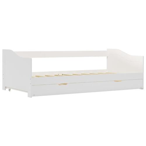 Sengestel udtræksseng 90 x 200 cm fyrretræ hvid