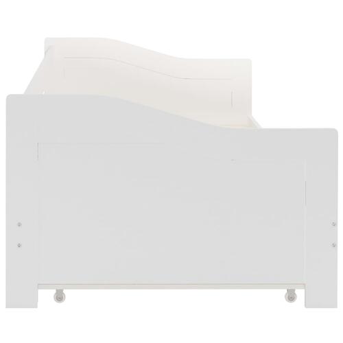 Sengestel udtræksseng 90 x 200 cm fyrretræ hvid