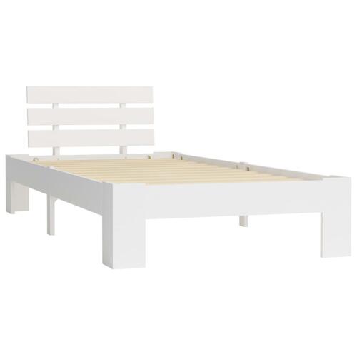 Sengestel massivt fyrretræ 90 x 200 cm hvid