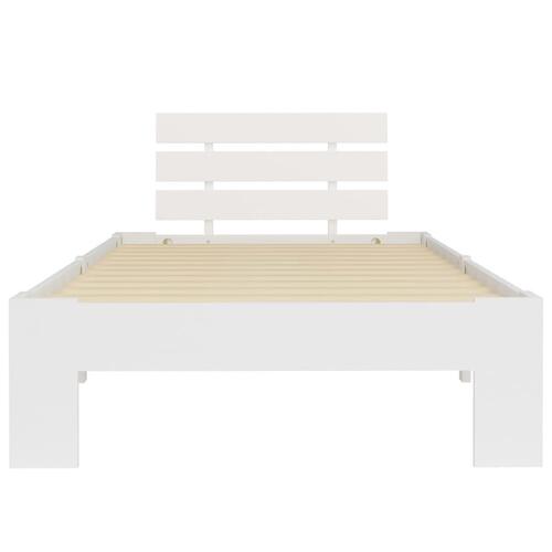 Sengestel massivt fyrretræ 90 x 200 cm hvid