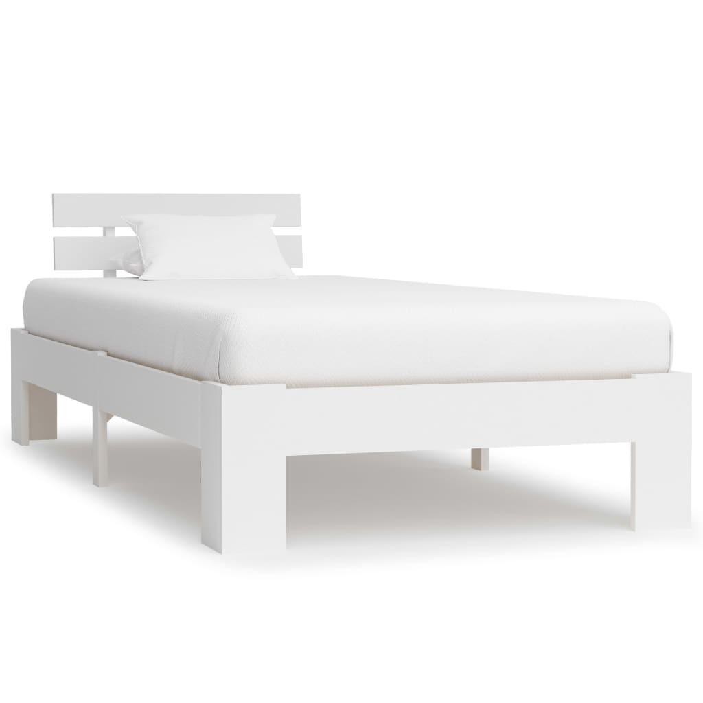 Sengestel massivt fyrretræ 100 x 200 cm hvid