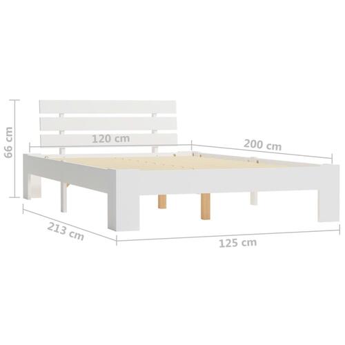 Sengestel massivt fyrretræ 120 x 200 cm hvid