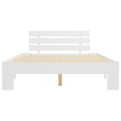 Sengestel massivt fyrretræ 140 x 200 cm hvid