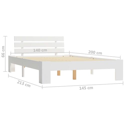 Sengestel massivt fyrretræ 140 x 200 cm hvid