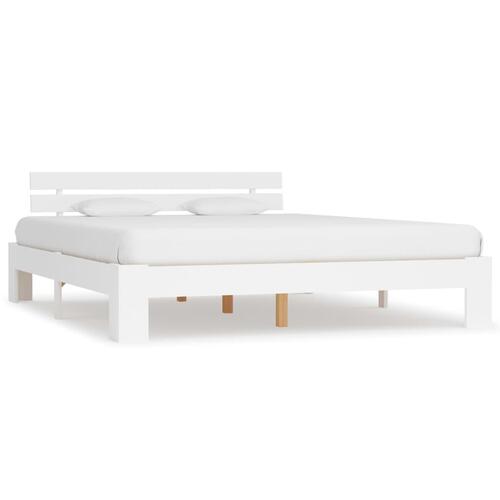 Sengestel massivt fyrretræ 160 x 200 cm hvid
