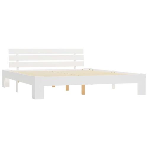 Sengestel massivt fyrretræ 160 x 200 cm hvid