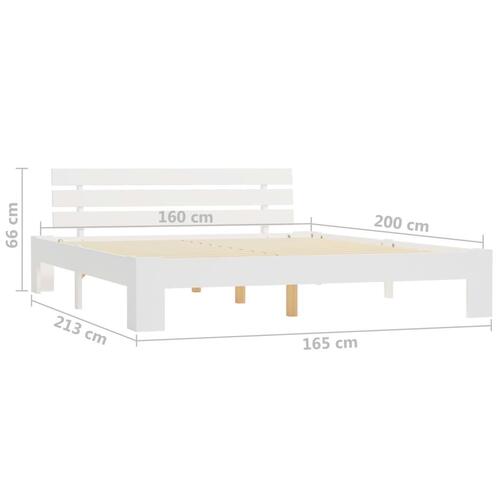 Sengestel massivt fyrretræ 160 x 200 cm hvid