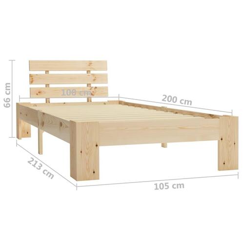 Sengestel massivt fyrretræ 100 x 200 cm