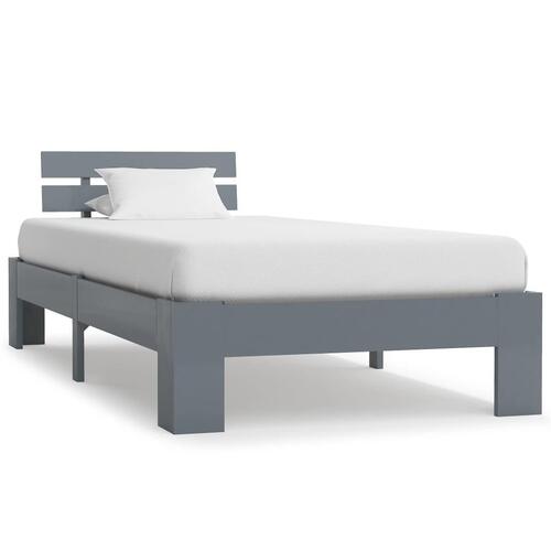 Sengestel massivt fyrretræ 90 x 200 cm grå