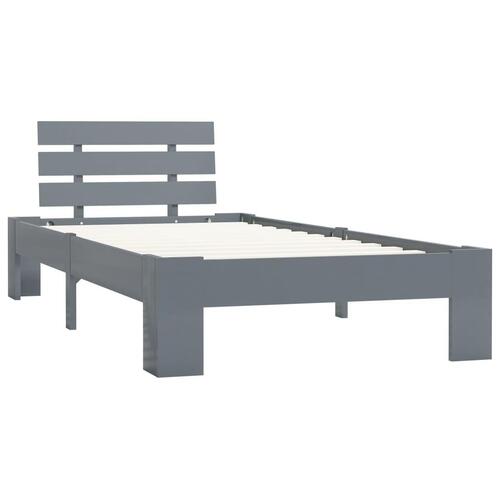 Sengestel massivt fyrretræ 90 x 200 cm grå