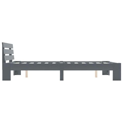 Sengestel massivt fyrretræ 140 x 200 cm grå