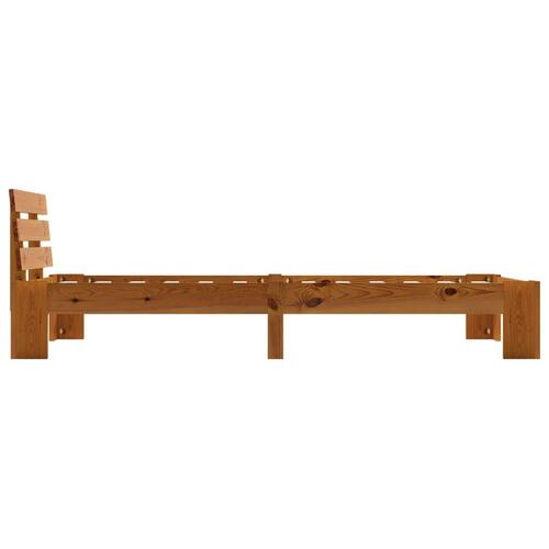 Sengestel massivt fyrretræ 90 x 200 cm gyldenbrun