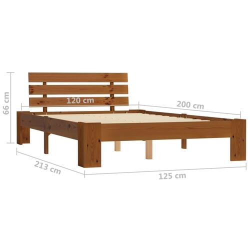 Sengestel massivt fyrretræ 120 x 200 cm gyldenbrun