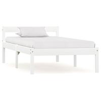 Sengestel massivt fyrretræ 90 x 200 cm hvid