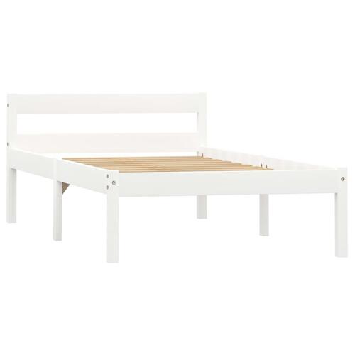 Sengestel massivt fyrretræ 90 x 200 cm hvid
