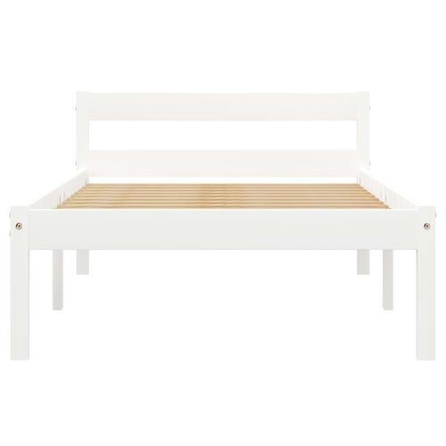 Sengestel massivt fyrretræ 90 x 200 cm hvid