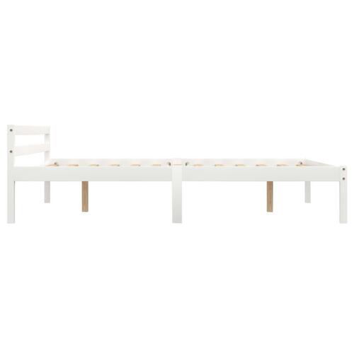 Sengestel massivt fyrretræ 120 x 200 cm hvid