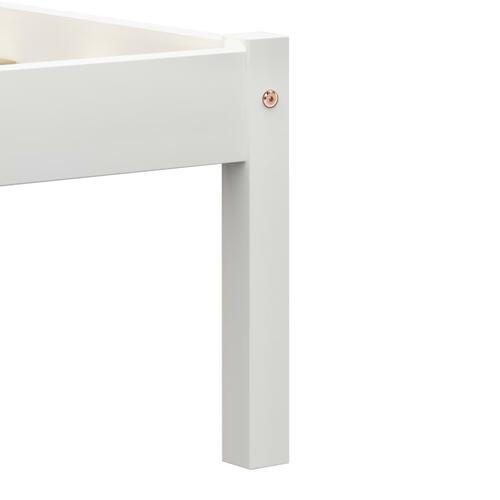 Sengestel massivt fyrretræ 140 x 200 cm hvid