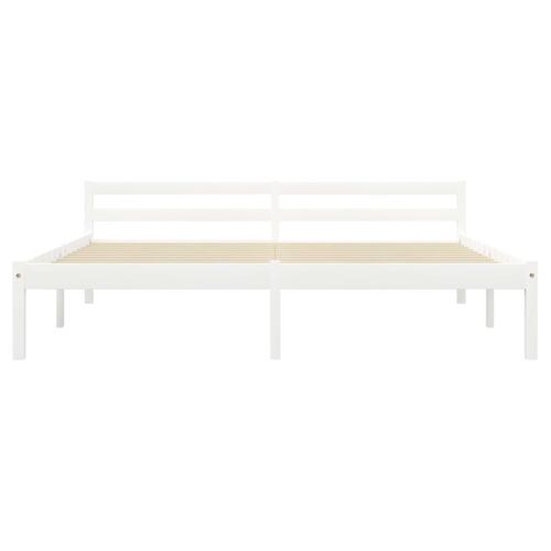 Sengestel massivt fyrretræ 160 x 200 cm hvid