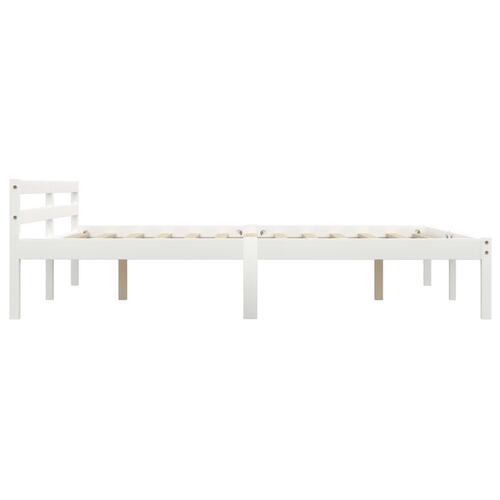 Sengestel massivt fyrretræ 160 x 200 cm hvid