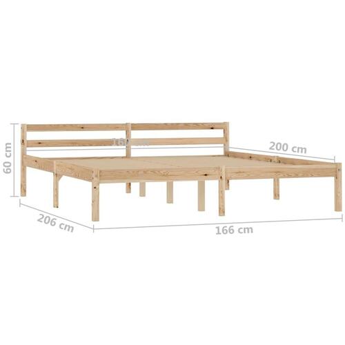 Sengestel massivt fyrretræ 160 x 200 cm