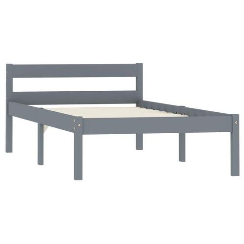 Sengestel massivt fyrretræ 100 x 200 cm grå