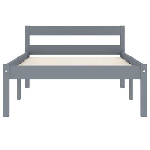 Sengestel massivt fyrretræ 100 x 200 cm grå