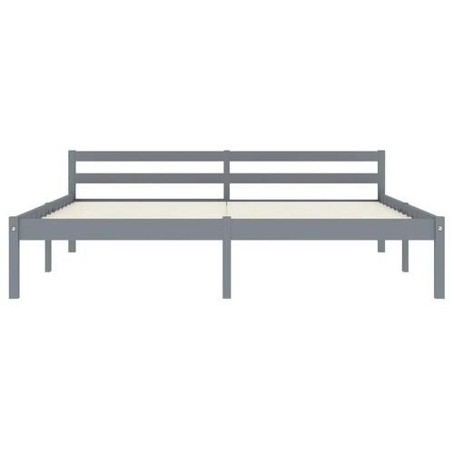 Sengestel massivt fyrretræ 160 x 200 cm grå