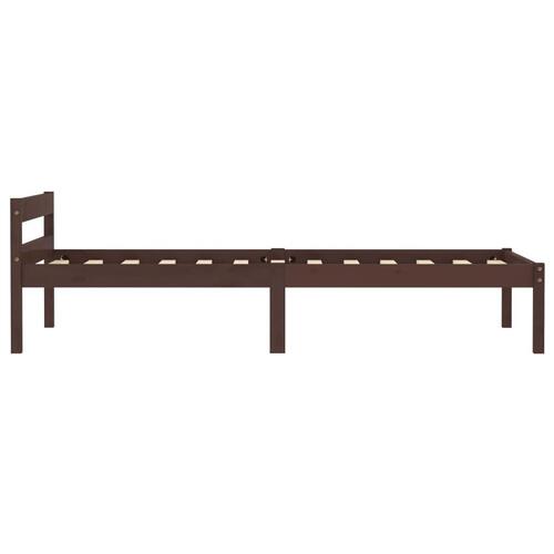 Sengestel massivt fyrretræ 100 x 200 cm mørkebrun