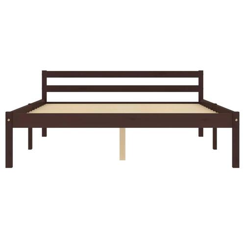 Sengestel massivt fyrretræ 120 x 200 cm mørkebrun
