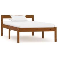 Sengestel massivt fyrretræ 100 x 200 cm gyldenbrun